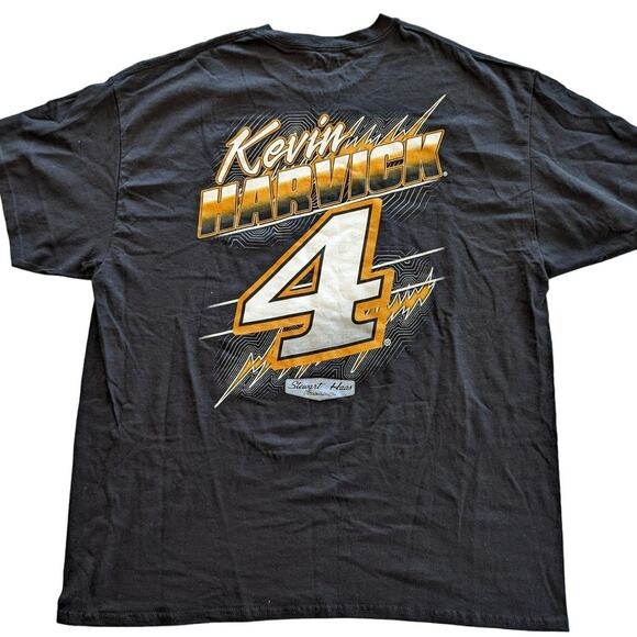 Nascar Shirt Mens Extra Large Black Stewart Haas Racing Kevin Harvick #4 - Picture 2 of 10
